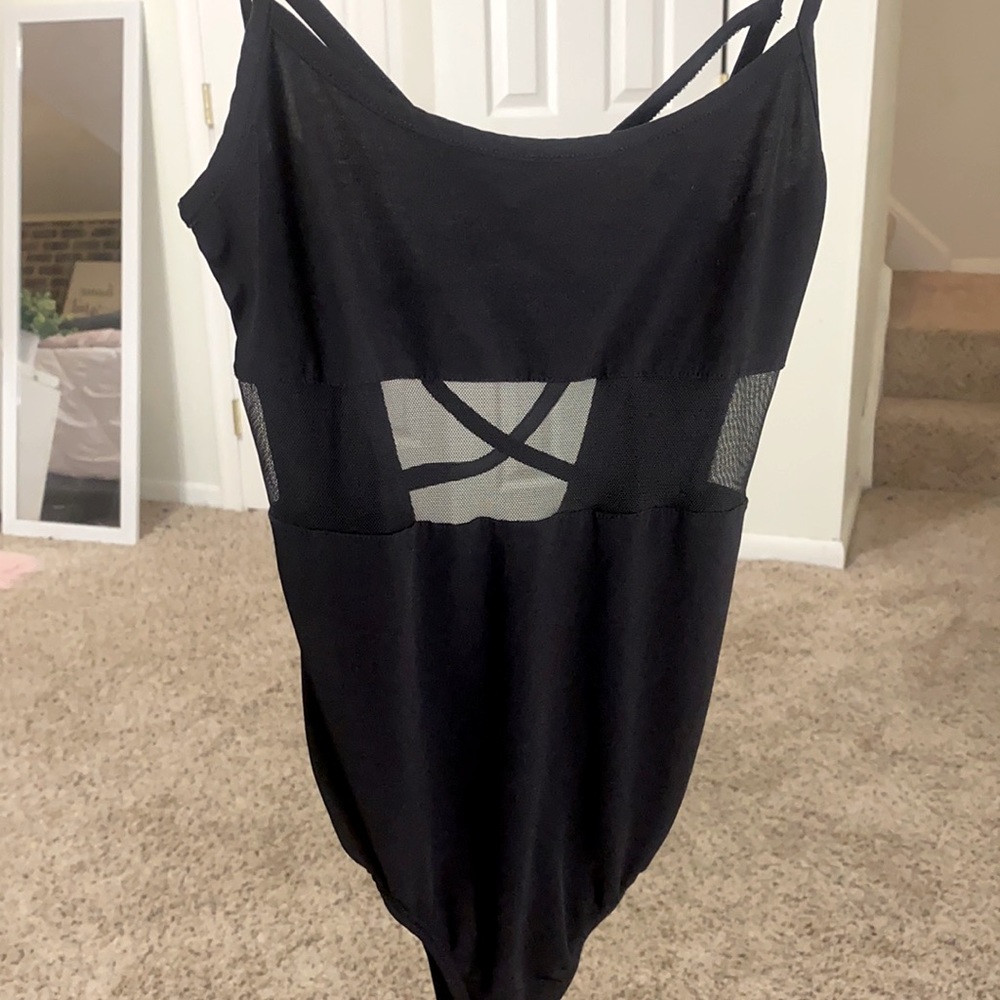 Fashion Nova Black Mesh Bodysuit